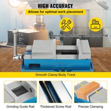 High Precision Milling Vice 3/4/5/6 Inch,Bench Clamp Vise Nodular Cast Iron Material,Flat Clamp Vise Or With Rotating Base/Angle-Set Plain Mill Vise For Milling Drilling Machine And Precision Parts Finishing - 4" Angle-set Plain - View 5