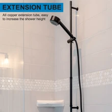 Black Shower Extend Pipe 30cm Length Mixer Brass Pipes Bath - Multicolor - View 4