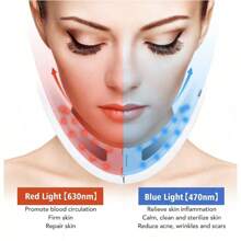 5种模式12档强度面部按摩器，振动提拉加热双下巴V字形按摩器，智能紧肤仪，理想的女性节日礼物 - 彩色 - 查看 7