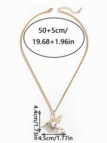 1pc Fashionable & Luxurious Full Crystal Flying Bird Pendant Necklace, Elegant & Glamorous Necklace Jewelry For Women, Suitable For Daily Wear & Party - Gold - View 4