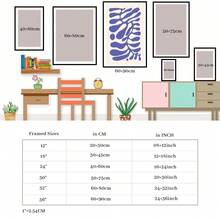 1pc Framed Canvas Poster Abstract Wall Art Canvas Paintings Ideal Gift For Bedroom Living Room Corridor Wall Art Wall Decor Room Decoration - 黑色 - 查看 2