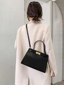 Black Elegant Handbag For Women, 2025 New Fashion High-End Luxury Niche Commuter Shoulder Bag With Large Capacity