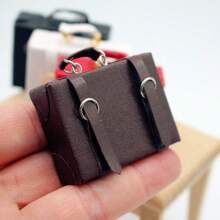 4 Colors Mini Suitcase, Mini Briefcase, Mini Handbag, Faux Leather Suitcase, Decorative Ornaments, Miniature Model, Dollhouse Accessories, Micro Landscape Decor, Photography Props, Pretend Play Toy