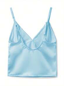 Women's Satin Camisole Vest - Blue - View 6