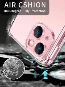 1 pieza de vidrio templado + 1 pieza de funda transparente de teléfono móvil con agujero para airbag para 16 Promax16e 15 14 13 12 11 Pro Max X XS XR Mini 7 8 14 Plus, Protector de pantalla de vidrio para 14 15 Pro Max