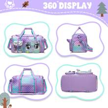 1pc Kids Animal Duffle Bag Girl Travel Bag Gifts Overnight Bag For Girl Tote Bag Sleepover Bag For Girls Gym Dance Bag With Shoes Compartment