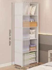 Organizador de almacenamiento con cortinas, estantería portátil negra, gabinete de almacenamiento multifuncional adecuado para oficina, dormitorio, baño, armario a prueba de polvo, de montaje sencillo, estantería abierta para dormitorio, partición, estantería de gran capacidad, decoraciones, decoración de festivales, decoración de habitaciones, decoración del hogar, decoración de dormitorios, para guardar vestidos, pantalones, zapatos, vaqueros, botas, faldas
