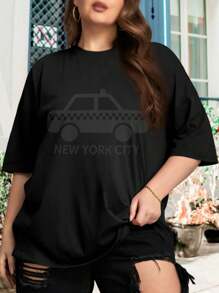 I Love New York City Taxi Cab Oversize Women T-Shirt For Ladies (Big Sizes Available) - Bronx