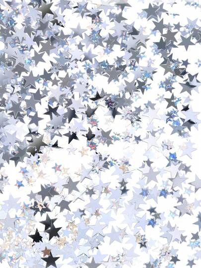 1 Pack 30g Star Shaped Sequin Confetti, Silver Star Desktop Decor Confetti, Metallic Foil Star Sequins, Suitable For Wedding, Birthday Party, Baby Shower, Holiday Decoration, Christmas Party Decor, Christmas Party Supplies
