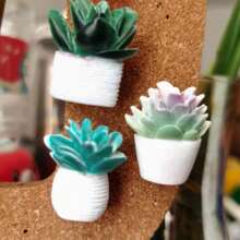 1pc 5pcs8pcs New Creative Plant Potted Cute Resin Succulent Cactus Pushpin/Fridge Magnet Photo Wall Office DIY Potted Pushpin Wall Nail Thumbtack Thumbtack Pushpin Wall Nail Decorative Photo Magnet Refrigerator Magnet Office Whiteboard Accessories Magnet Locker Magnet Photo Frame Style And Color Random Gifts Birthday Graduation