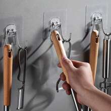 2 Pieces Of Stainless Steel Solid Double Hooks Hooks No Drilling Behind The Door Wall Mounted Bathroom Toilet Kitchen Hooks