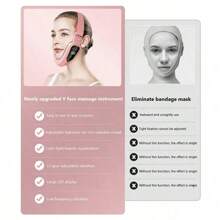 5种模式12档强度面部按摩器，振动提拉加热双下巴V字形按摩器，智能紧肤仪，理想的女性节日礼物 - 彩色 - 查看 8