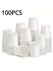 50/100pcs Mini Paper Cups - Ideal For Sampling At Supermarkets, Mouthwash, Fruit Snacks And Party Drinks - High Quality, Snack Cups, Birthday, Christmas, Hotels