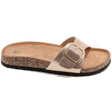 Women's Buckle Design Casual Fashion Flat Mule Sandals - Gunmetal - View 3