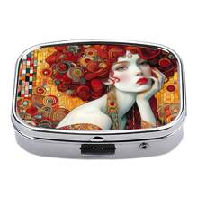 1pc Artistic Figure Design 2-Compartment Pill Box, Medicine Organizer For Pocket, Purse & Travel