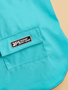 1pc Hooded Pet Rain Coat, Waterproof Mesh Breathable Moisture-Wicking Solid Color Pet Windbreaker