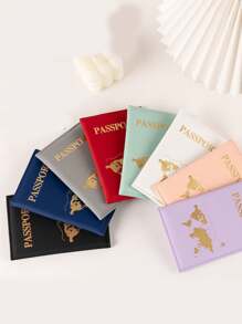 4/2/1pc Couple Travel Passport Holder, Imitation Leather Passport Wallet, Passport Cover, Suitable For Honeymoon Travel, Pu Leather Passport Holder, Passport Cover, Passport Wallet, Passport Card Holder Lightweight And Stylish Flight Travel Accessories, Suitable For Women Or Men Taking Business Travel, Student Travel - Multicolor - View 18