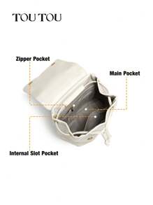 AILUXI Uroczy i modny designerski lekki biznesowy, swobodny mini plecak, szykowna torebka ze skóry PU w kolorze kremowym i torba szkolna, minimalistyczny wzór vintage argyle dayback, przenośna, regulowana torba podróżna z klapką i torba na książki