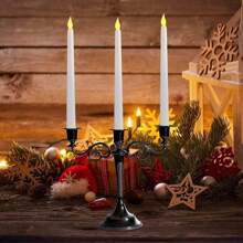 1-12 Pcs LED Flameless Candles Flickering, Battery Powered Led Taper Candles Flickering, Flameless Candles Led Electronic Candles Fake Candles For Wedding Decor, Party, Table, Home, Room, Christmas Decorations, Thanksgiving Decor, Halloween Decor