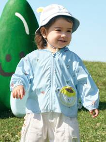 Balabala Baby Hooded Sun Protection Jacket, 2025 Summer Lightweight Outerwear - Blue Tint - View 1