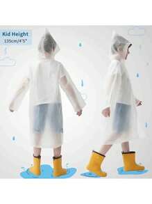1pc Ultra-Light Portable Children's Waterproof Raincoat, Reusable Poncho With Head Cover And Sleeves, Easy To Carry For Outdoor Camping Trips, Breathable And Waterproof, Foldable, Waterproof Raincoat For Boys And Girls, School Gift