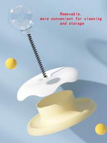 1pc Cat Snack Ball Feeder Toy With Spring Playplate, Self-Entertainment Cat Toy