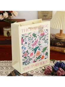 6件复古礼品手提袋母亲节情人节礼物包装袋复古轻奢白牛皮压花礼品袋生日礼物包装纸袋高颜值女神节手提袋 - 彩色 - 查看 9