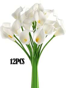 6/12 pezzi profumo di Fiori Finti Gigli Bianchi di Calla, Per Matrimonio, Fidanzamento, Decorazione della Casa, Festa per la Sposa, Benedizioni, Natale, Ognissanti, Pasqua, Laurea - Vaso Non Incluso