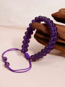 1 件精致时尚双层手链可调节治疗手链保护平衡冥想手链缓解焦虑压力手链男女通用带来好运繁荣、日常佩戴和父亲节/母亲节礼物生日礼物 - 彩色 - 查看 5