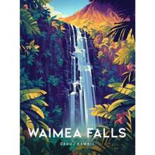 电脑夏威夷拉海纳复古旅行海滩风景帆布画现代房间家居装饰画无框