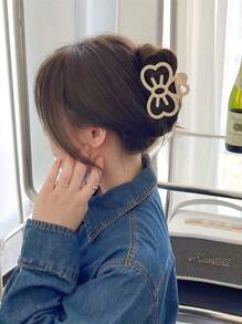 1/3/6 pièces, Doux et mignon Clip à cheveux avec nœud ajouré pour l'arrière de la tête, pinces à cheveux élégantes de grande taille, simple, diadème de princesse avec nœud ajouré, très attrayant et mignon. Pinces à cheveux roses pour l'arrière de la tête