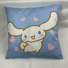 Sanrio 1 Federa per cuscino, copricuscino con personaggio anime classico, con grandi orecchie e aspetto carino, federa semplice per divano/schienale, in materiale morbido, rimovibile e lavabile, dimensioni 40x40cm, 45x45cm, 50x50cm senza cuscino interno, motivo monofronte, adatto per divano, auto, camera da letto, soggiorno