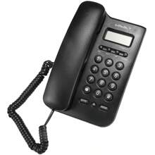 Teléfono con cable con identificador de llamadas, extensión de teléfono fijo pequeña para uso doméstico/oficina/hotel