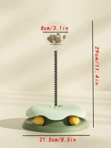 1pc Cat Snack Ball Feeder Toy With Spring Playplate, Self-Entertainment Cat Toy