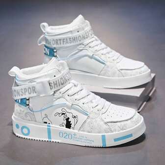 Men's Sports Shoes, Casual White Shoes, Personalized Graffiti Men's Shoes For Teenagers, Random Prints