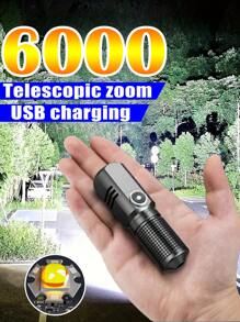 Super Bright MINI XHP50 LED Flashlight USB Flashlight Rechargeable Zoom Fishing Light Powerful Multiple Lighting Modes Camping Light - 1PC - View 1