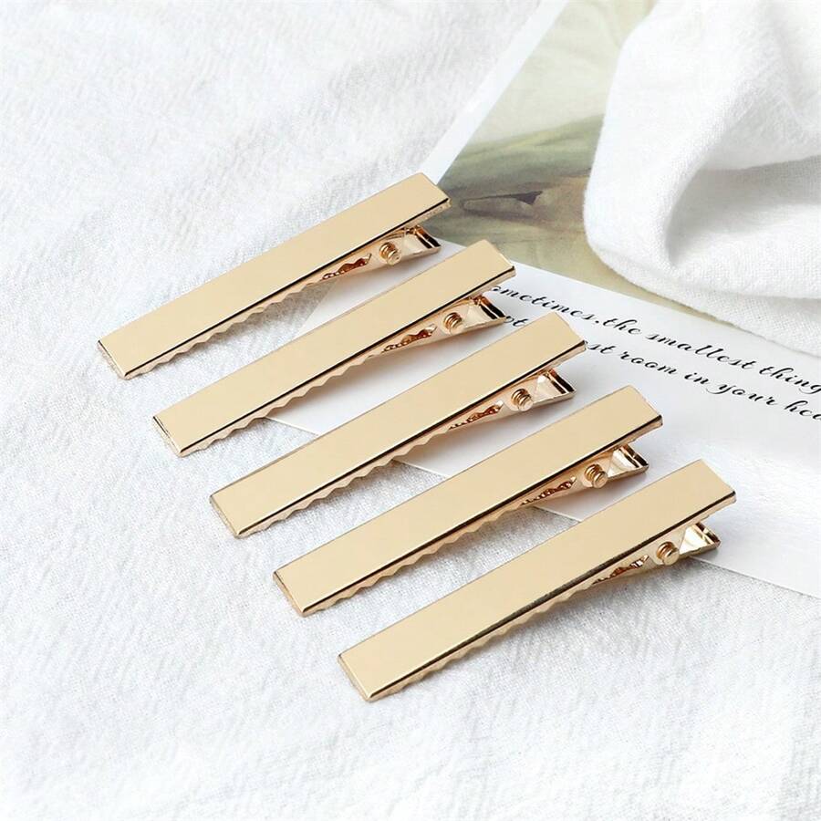 Alligator Hair Duckbill 4.0 Cm 50 Units Wholesale - Vàng - Xem 1
