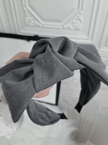 1 Peça Faixa de Cabeça Cinza Extra Grande Elegante e Retrô Laço Francês, Acessório de Cabelo, Presilha de Cabelo Trançada na Moda, Arco Versátil para Uso Diário, Maquiagem, Penteados, Festivais, Dia dos Namorados, Presente, Faixa de Cabelo, Arco de Cabelo