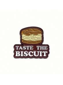 1 pièce Badge en métal avec slogan de dessin animé, série de desserts sucrés. Accessoire polyvalent pour usage quotidien