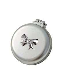 Featuring A Silver Bow Decoration 2-In-1 Foldable Comb & Makeup Mirror – Portable,Exquisite Bow Decoration, Tabletop, Contemporary Beauty Tool For Travel,Folding Comb With Makeup Mirror, Easy To Carry, Perfect For Travel Outgoing Use