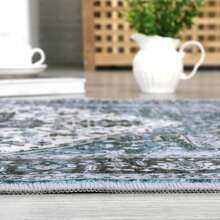 Area Rugs Washable Rugs Vintage Rug For Living Room Distressed Medallion Rug For Bedroom Low Pile Nursery Rug Boho Office Rug Neutral Rug Oriental Farmhouse Rugs - Gray Green - 查看 5