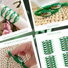 24 Stücke grüne St. Judas Armband, handgefertigte mexikanische Rosenkranz Armbänder, Tadeo handgefertigter Schmuck Rosenkranz Geschenk
