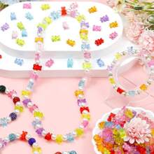 Wipaka 200pcs Clear Acrylic Bear Beads, Mixed Color Gummy Bear Beads For Bracelet, Necklace, And DIY Crafts, Cute Bear Charms For Jewelry Making - Bear Beads - View 4