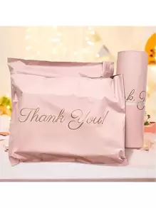 5/10/100 Pieces Pink "Thank You" Waterproof Mailing Bags - For Gifts, Shoes And Party Favors | Plastic Bags For Small Business And Special Occasions
