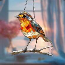 1 Stück Robin Sonnenfänger, Acrylschild, Szenendekoration, Wanddekoration, ideal für Küche, Landhausstil Dekoration, Garten, Landhaus, perfektes Geschenk für Tierliebhaber, Vogelliebhaber, kreatives Geschenk