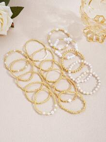 18/16/15/14/4pcs CCB Beaded Bracelet Set With Cross & Faux Pearl, Suitable For Women Vacation, Date, Gift, Casual, Party, Beach - phong cách 1 - Xem 7