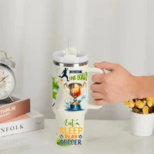 1 套运动设计系列 UV DTF 转移水晶标签贴纸，适用于 40 盎司 Libbey 玻璃杯，3D 水晶防水防刮标签，DIY 包装转移贴纸，适用于冰箱、马克杯、咖啡杯或任何平面，高品质 40 盎司（不含玻璃杯）