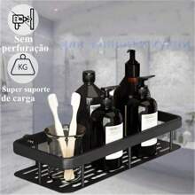 Suporte De Shampoo Organizador Alta qualidade Prateleiras De Banheiro Sem Furo Premium-Space Aluminium ES