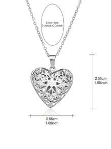 1pc Customized Heart-Shaped Photo Necklace - Stainless Steel Pendant, Elegant Gift, Suitable For Valentine's Day, Anniversary Or Daily Wear, Casual Necklace | Romantic Gift | With Chain, Personalized Necklace - Multicolor - View 3