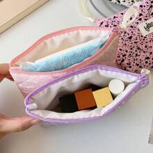 Simple Splashed Ink Cloth Storage Bag Student Portable Makeup Handbag Cosmetic Lipstick Bluetooth Earphone Storage Pouch